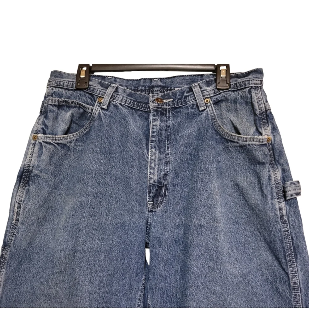 VTG Key Carpenter Jeans Denim Relaxed Straight Mens Workwear 100% Cotton 34x32